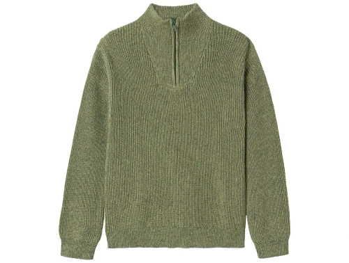 Name It dark forest halv lynlås strikbluse